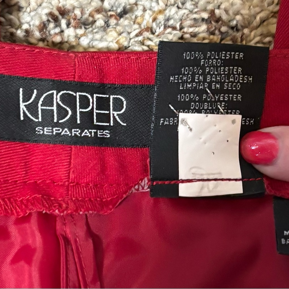 176. Kasper Vibrant Red Trousers, Size 12 - Picture 4 of 6